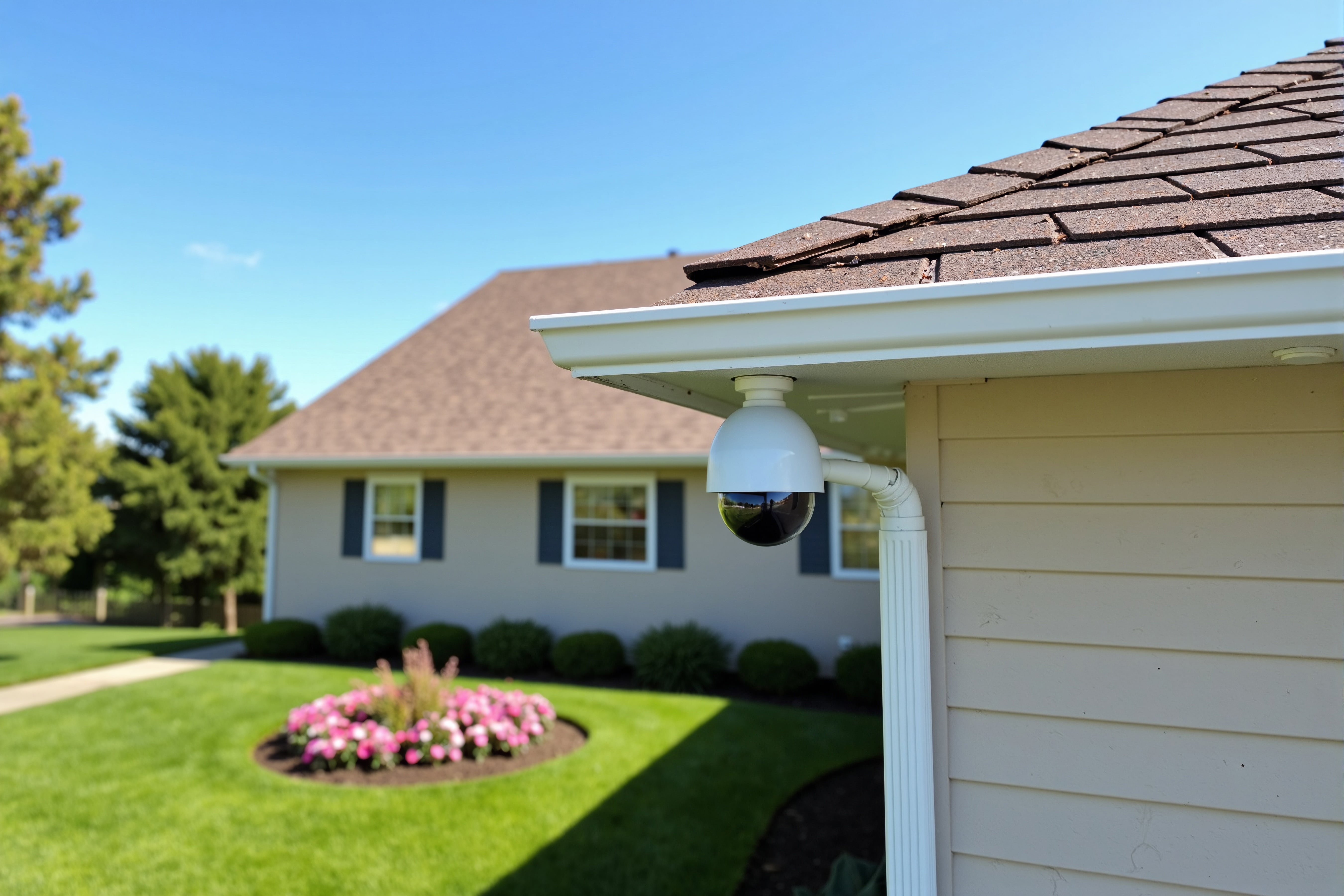 Residential property with professional security camera coverage